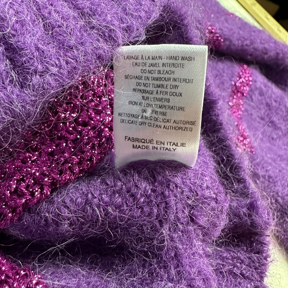 Rouje Paris Tina Cardigan Sweater Violet Purple Italy Mohair Alpaca FR 38 US 6 M - Picture 5 of 10